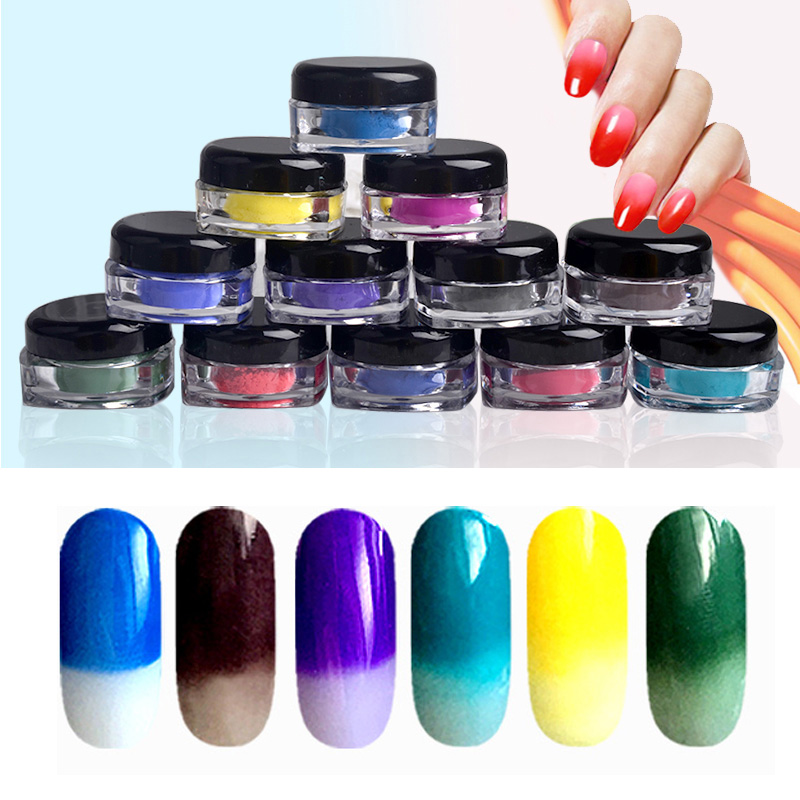 Pack Of 12 Boxes Holographic Thermal Color Change Temperature Nail Art Glitter Powder Pigment Magic Nail Decoration Wholesale
Pack Of 12 Boxes Holographic Thermal Color Change Temperature Nail Art Glitter Powder Pigment Magic Nail Decoration Wholesale