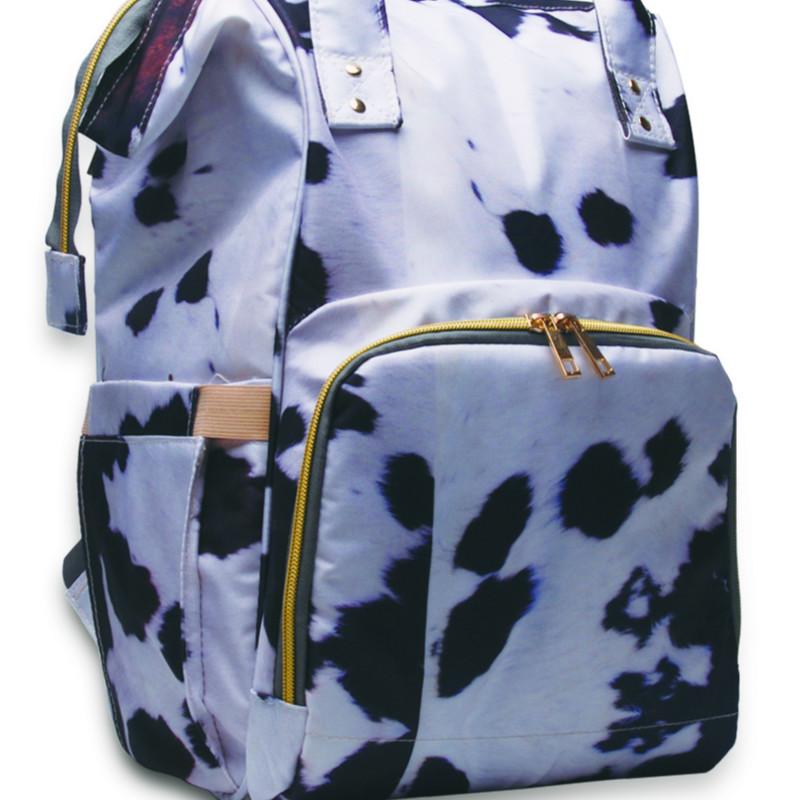 New-Sunflower Diaper Bag Bullskull Flowers Diaper Backpack Waterproof Canvas Diaper Mummy Bag Leopard Serape, Cow Hide, Aztec