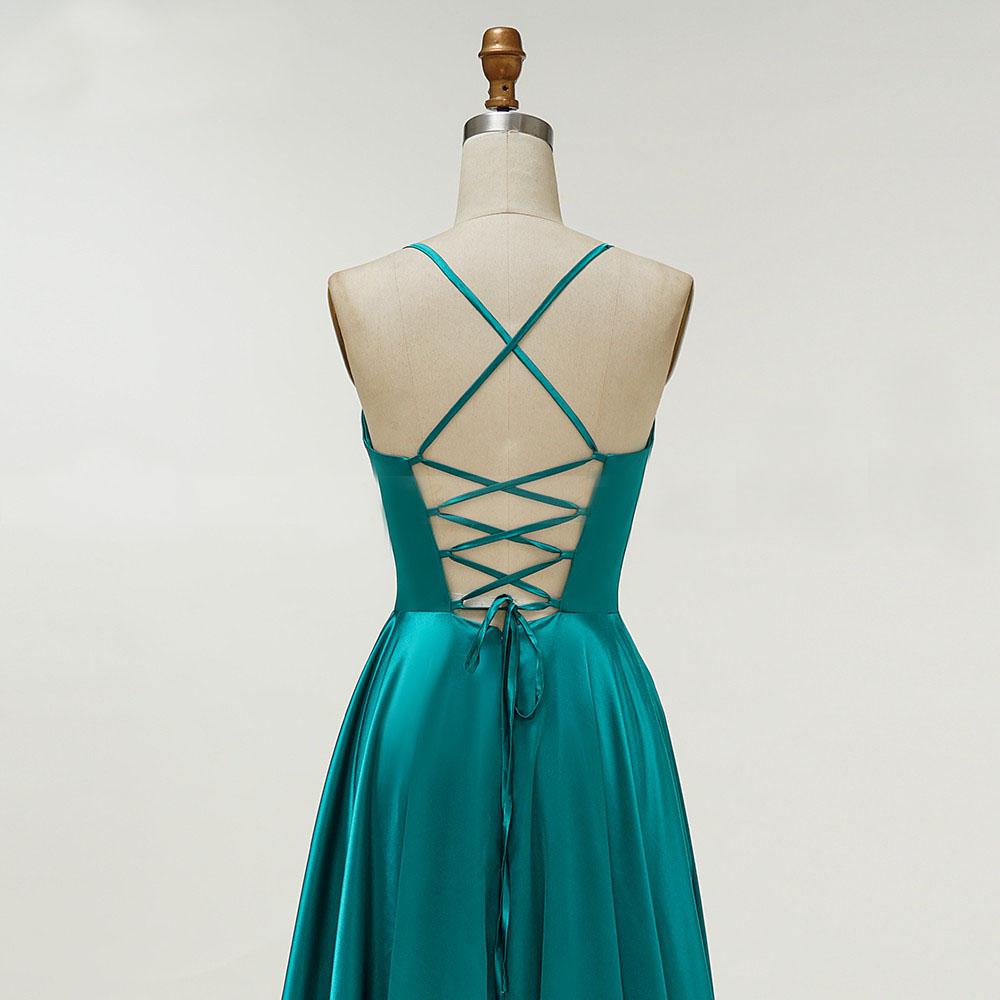 Simple Fushia Elegant Evening Dress Long Spaghetti Straps Gown Formal Party Dress Plain Lace Up Back Prom Dress