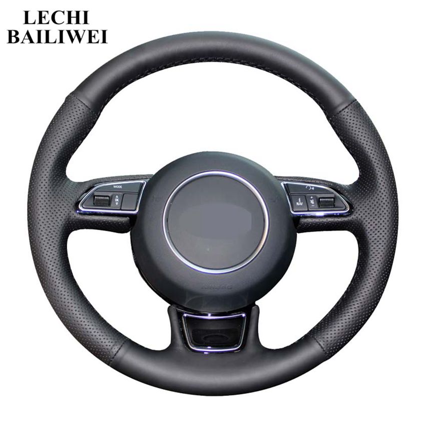 Black Artificial Leather Hand-stitched Car Steering Wheel Cover for Audi A3 A4 A5 A6 A7 Allroad RS 7 2014-2015 S6 S7 2013
Black Artificial Leather Hand-stitched Car Steering Wheel Cover for Audi A3 A4 A5 A6 A7 Allroad RS 7 2014-2015 S6 S7 2013