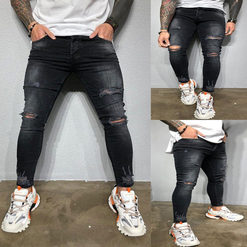 Stretch Ripped Jeans Men 2020 Brand New Black Skinny Holes Denim Trousers Casual Slim Fit Hip Hop Destroyed Pencil Pants S-XXXL T200827, Blue
Stretch Ripped Jeans Men 2020 Brand New Black Skinny Holes Denim Trousers Casual Slim Fit Hip Hop Destroyed Pencil Pants S-XXXL T200827, Blue