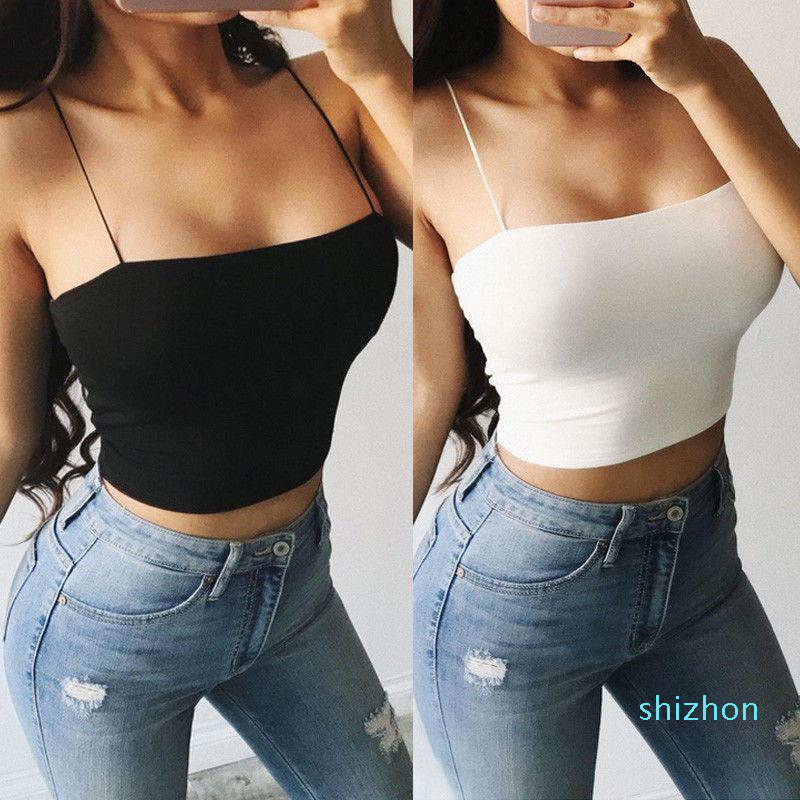 Hot Sale Fashion Womens Summer Camis Tanks Tops Sleeveless Cotton Bustier Unpadded Bandeau Bra Vest Crop Top Seamless Bralette Tees