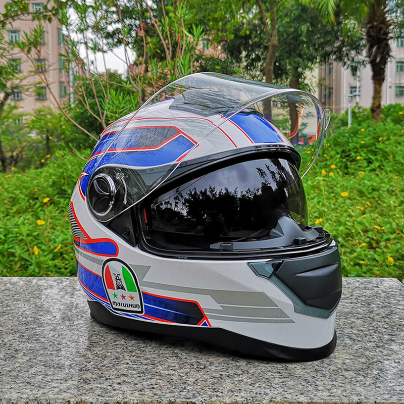 Motorcycle Blue Helmet Double Visors Cool Men riding casco Racing Motorbike Filp Up Full face Helmets, As pic
Motorcycle Blue Helmet Double Visors Cool Men riding casco Racing Motorbike Filp Up Full face Helmets, As pic
