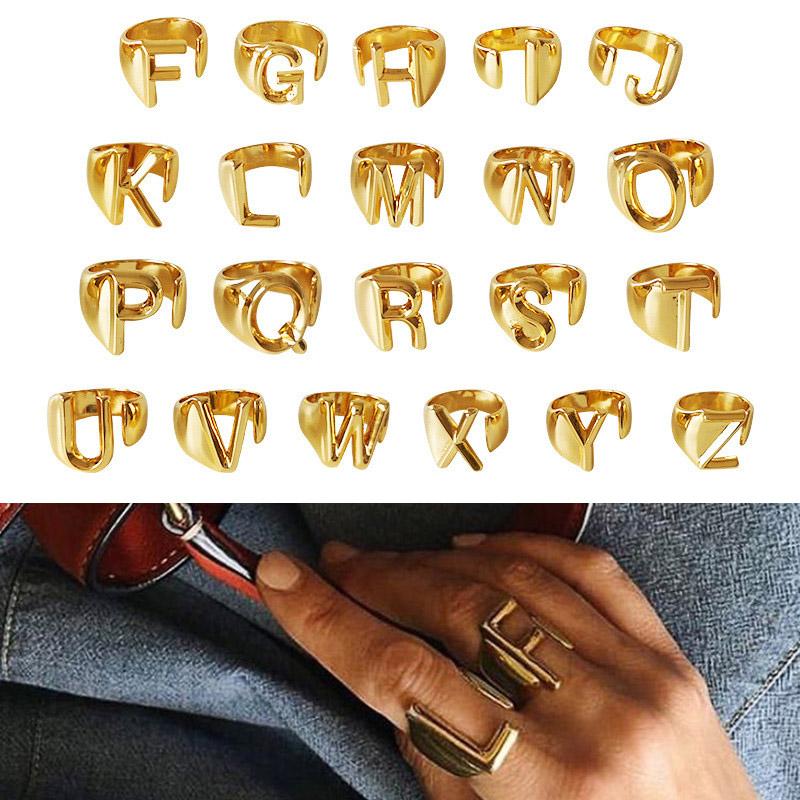 A-Z 26 English initial letter open rings silver gold Adjustable open band rings Retro letter ring women fashion Statement Rings jewelry
A-Z 26 English initial letter open rings silver gold Adjustable open band rings Retro letter ring women fashion Statement Rings jewelry