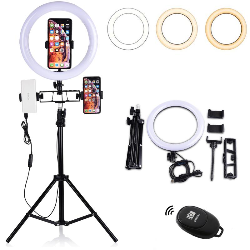 LED Ring Light with Tripod Stand for YouTube Video Beauty Table Top Makeup Lamp Desktop Mini LED Camera Light 3 Phone Holder
LED Ring Light with Tripod Stand for YouTube Video Beauty Table Top Makeup Lamp Desktop Mini LED Camera Light 3 Phone Holder