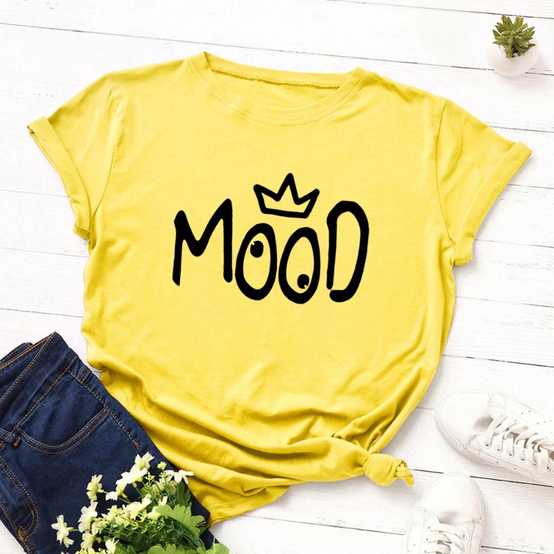 Fashion MOOD Letter Print T Shirt Women 100% Cotton O Neck Short Sleeve Summer Plus Size T-Shirt Tops Casual Tshirt, No pattern
Fashion MOOD Letter Print T Shirt Women 100% Cotton O Neck Short Sleeve Summer Plus Size T-Shirt Tops Casual Tshirt, No pattern