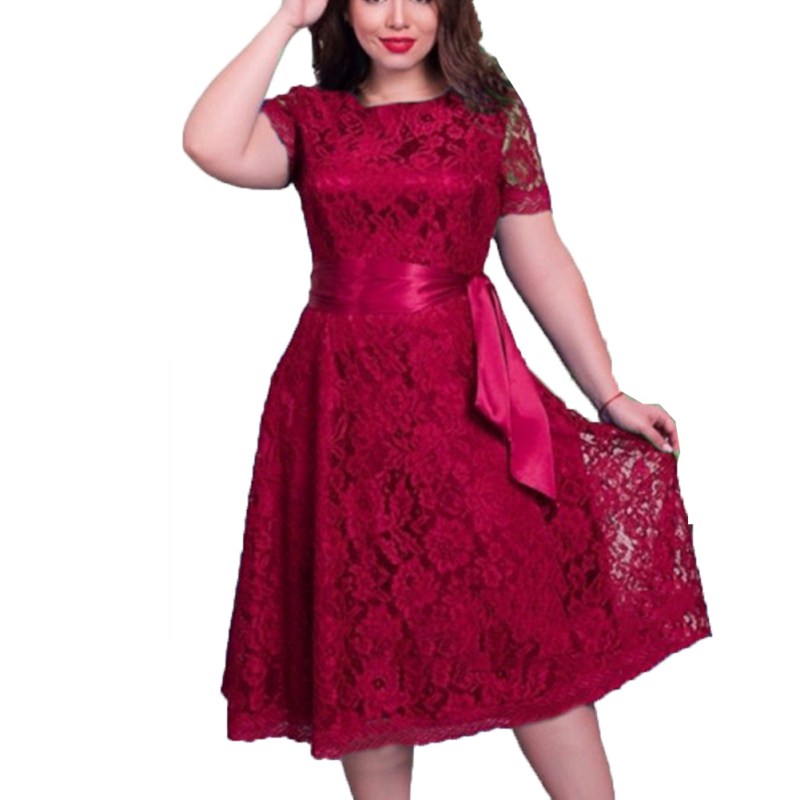 Summer Vestidos Party Dresses Women Short Sleeve Lace Dress Fit Flare Solid Empire O Neck Lace Sashes Dresses Plus Size 6XL, Black
Summer Vestidos Party Dresses Women Short Sleeve Lace Dress Fit Flare Solid Empire O Neck Lace Sashes Dresses Plus Size 6XL, Black