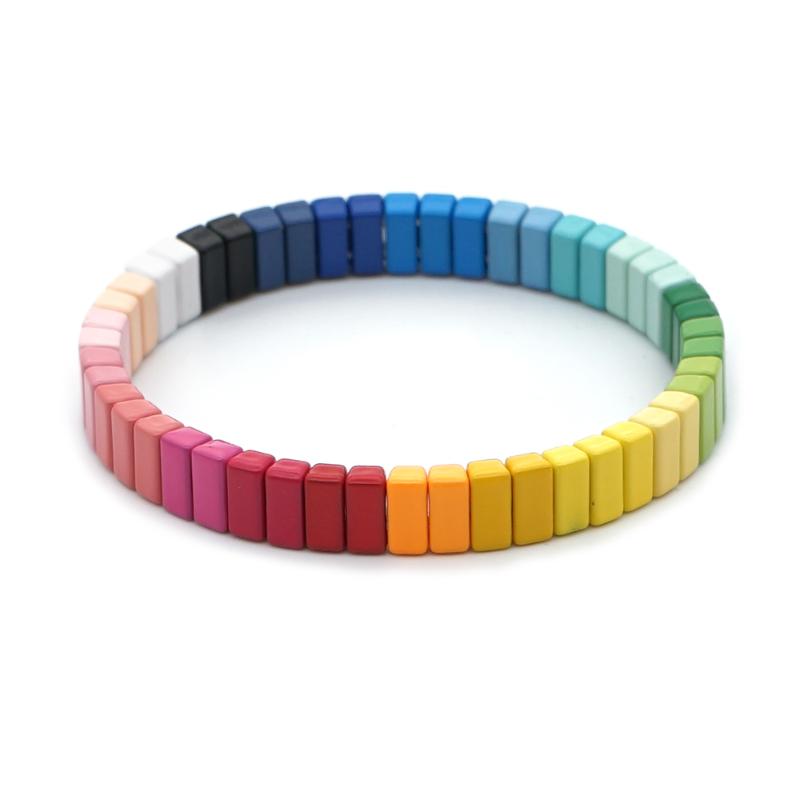 Shinus Women Rainbow Bracelet Tile Beads Enamel Boho Stretch String Bohemian Bracelets Pulseras Mujer 2020 New Fashion Jewelry
Shinus Women Rainbow Bracelet Tile Beads Enamel Boho Stretch String Bohemian Bracelets Pulseras Mujer 2020 New Fashion Jewelry