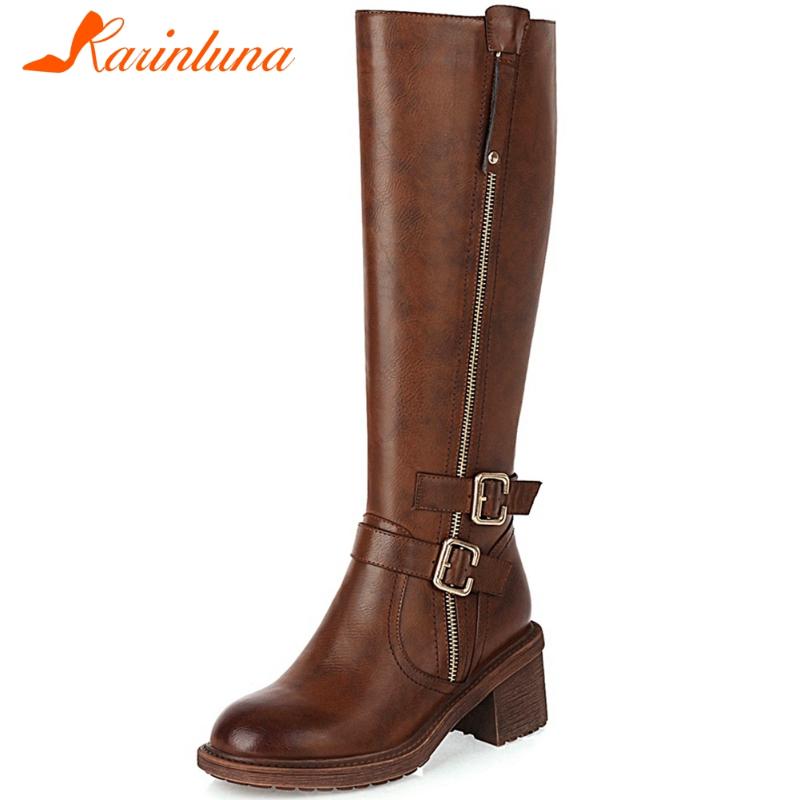 Karin New Brand Big Size 40 women shoes Casual Buckle Straps Knee High Boots Square Thick Heels Classics Round Toe Boots, Black
Karin New Brand Big Size 40 women shoes Casual Buckle Straps Knee High Boots Square Thick Heels Classics Round Toe Boots, Black