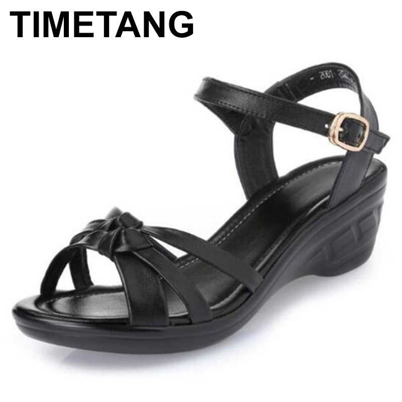 TIMETANG Genuine Leather Women Sandals | Comfortable and light brand sandals, large size summer sandals,2020, new collection, Black
TIMETANG Genuine Leather Women Sandals | Comfortable and light brand sandals, large size summer sandals,2020, new collection, Black