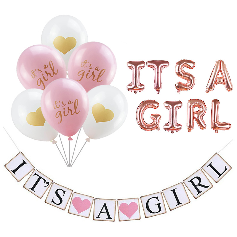 Baby Shower Decoration Balloons Its A Boy Girl Letters Foil Balloon Banner Birthday Decor Gender Reveal Party Supply