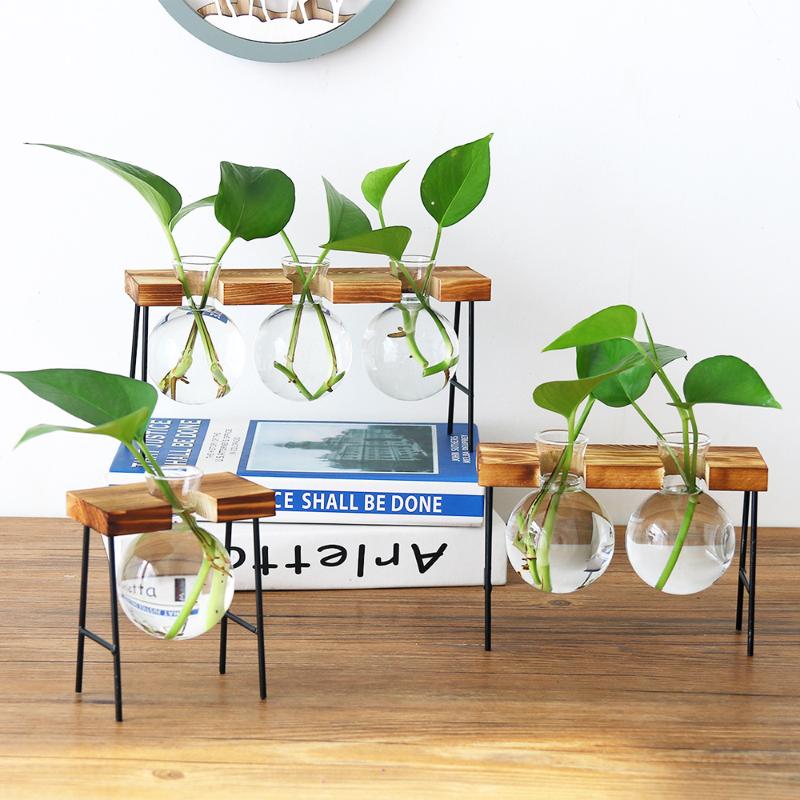 Simple Nordic Glass Flower Vase Tube Bottle Hydroponic Terrarium Container Holder Desktop Decoration with Wood Iron Stand
Simple Nordic Glass Flower Vase Tube Bottle Hydroponic Terrarium Container Holder Desktop Decoration with Wood Iron Stand