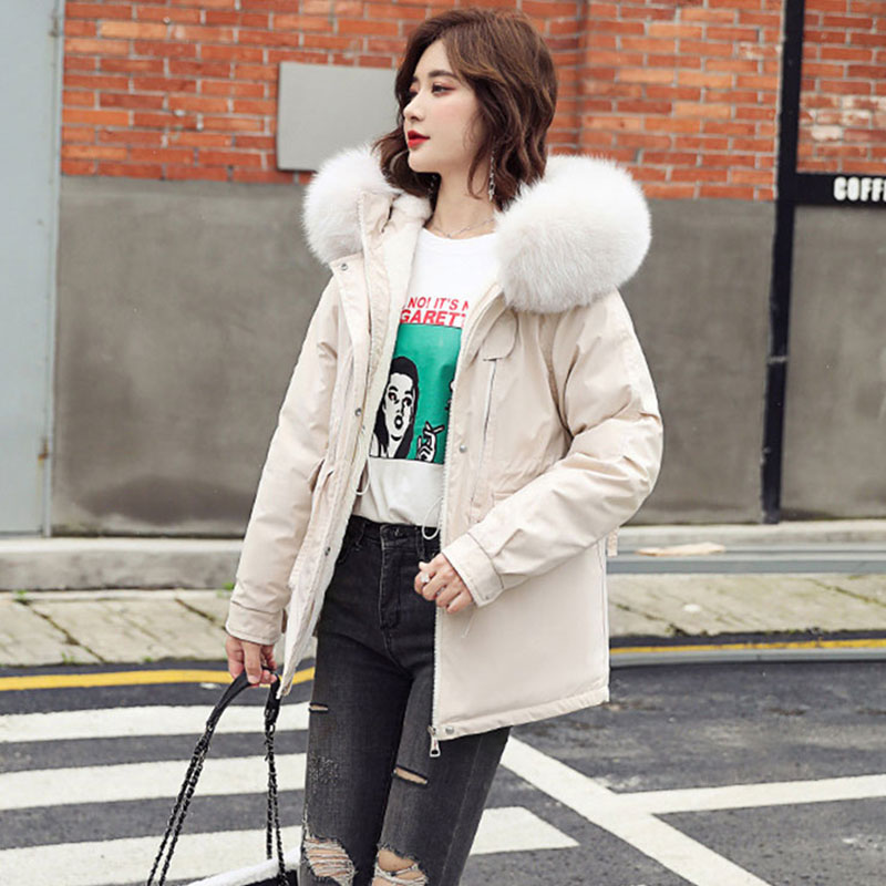 2020 New Korean Slim Jacket Women Thick Winter Cotton Liner Warm Down Padded Coat Female Student Big Fur collar Hooded Parker 36, White
2020 New Korean Slim Jacket Women Thick Winter Cotton Liner Warm Down Padded Coat Female Student Big Fur collar Hooded Parker 36, White