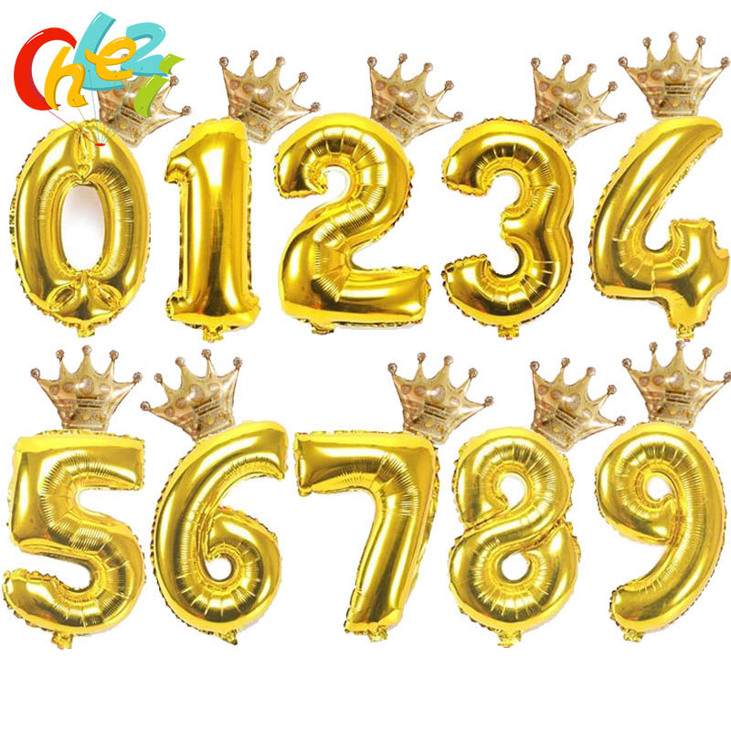 32 inch Gold silver Black Number foil Balloons Crown Balloon figure 1 2 3 4 5 6 year kid boy girl Birthday Party decoration Gift
32 inch Gold silver Black Number foil Balloons Crown Balloon figure 1 2 3 4 5 6 year kid boy girl Birthday Party decoration Gift