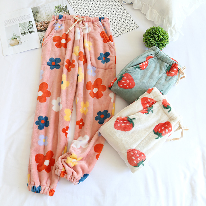 Coral velvet pajama pants women's sleep trousers autumn and winter flannel home fairy warm thickened and velvet sleep bottoms, Houndstooth
Coral velvet pajama pants women's sleep trousers autumn and winter flannel home fairy warm thickened and velvet sleep bottoms, Houndstooth