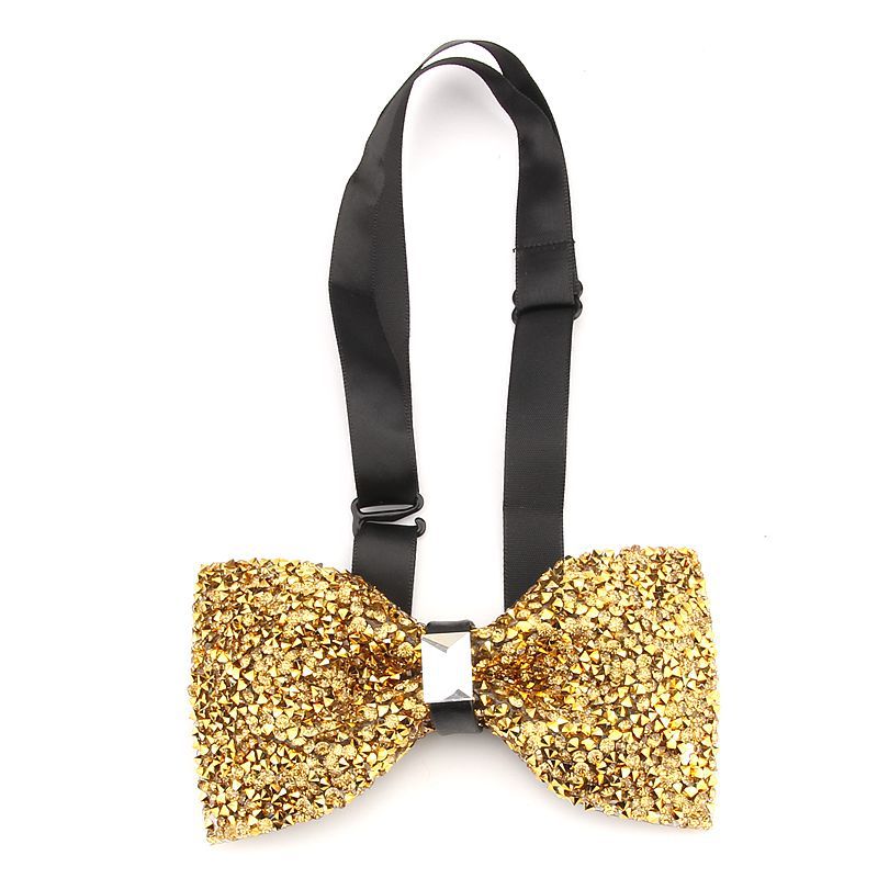 Sparkly Rhinestone Banquet Wedding Bow Tie Fashion Mens Diamond Bow Ties Real Photos In Stock Free Shipping
