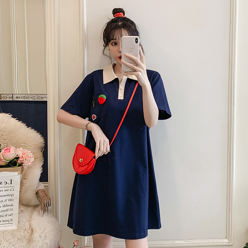 Maternity Dress Sweety Turn Down Collar Mid-long Pregnant Dress Clothes For Pregnant Women Fruit Printing Maternity Clothes, Navy blue
Maternity Dress Sweety Turn Down Collar Mid-long Pregnant Dress Clothes For Pregnant Women Fruit Printing Maternity Clothes, Navy blue