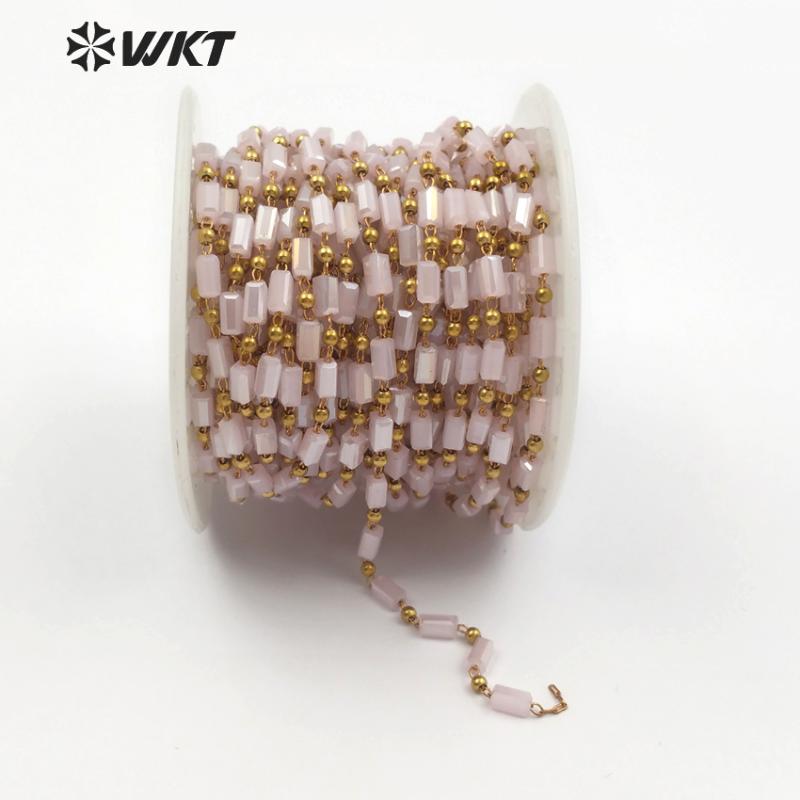 WT-RBC082 Bohemia Style Romatic Pink Color Faceted Beads Chain Wholesale 5 Meter Rosary Crystal Chain Handmade Jewelry For Women
WT-RBC082 Bohemia Style Romatic Pink Color Faceted Beads Chain Wholesale 5 Meter Rosary Crystal Chain Handmade Jewelry For Women