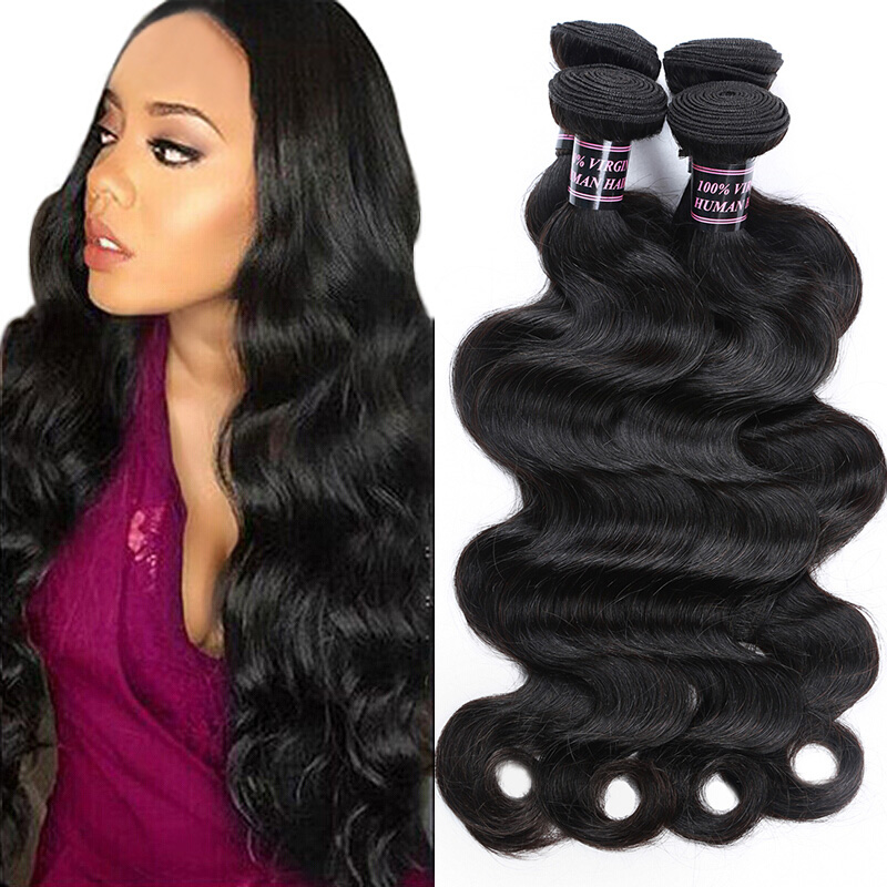 Ishow Mink Brazilian Hair Weave Bundles Wefts Body Yaki Straight Loose Deep Water Virgin Human Hair Extensions for Women Girls All Ages Natural Black