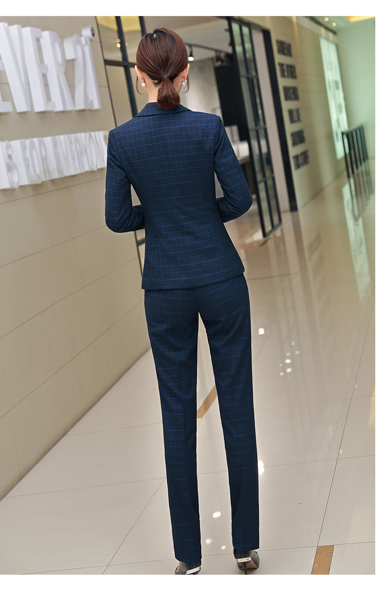 Women's business suit suit 2019 autumn lattice slim long sleeve small suit jacket temperament casual nine pants and skirt