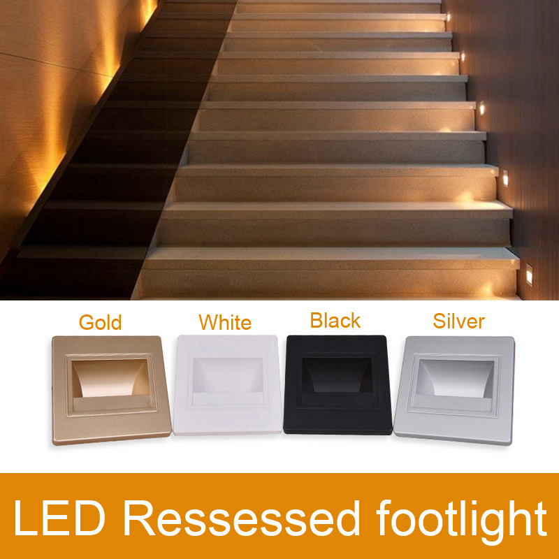LED Ressessed footlights AC90~260V indoor LED footlight 5 1.5W warm white wall light black/gold/silver/white
LED Ressessed footlights AC90~260V indoor LED footlight 5 1.5W warm white wall light black/gold/silver/white