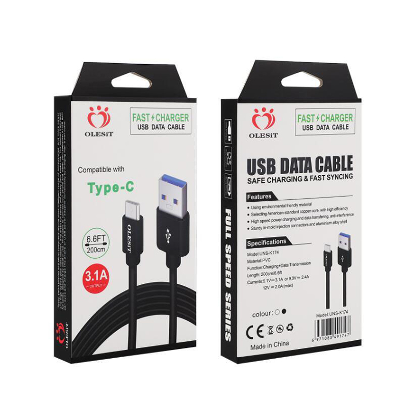 Olesit 3.1A Fast Charger Micro USB Cable Data Type-C Cable 2M 6.6FT 3M 10FT For Samsung Huawei Baseus With Retail Box, White
Olesit 3.1A Fast Charger Micro USB Cable Data Type-C Cable 2M 6.6FT 3M 10FT For Samsung Huawei Baseus With Retail Box, White