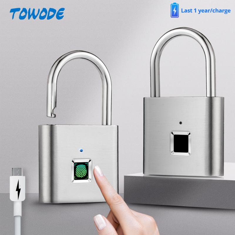 Towode 2pcs smart fingerprint unlocking padlock USB rechargeable keyless house door lock flash unlock developing chip
Towode 2pcs smart fingerprint unlocking padlock USB rechargeable keyless house door lock flash unlock developing chip
