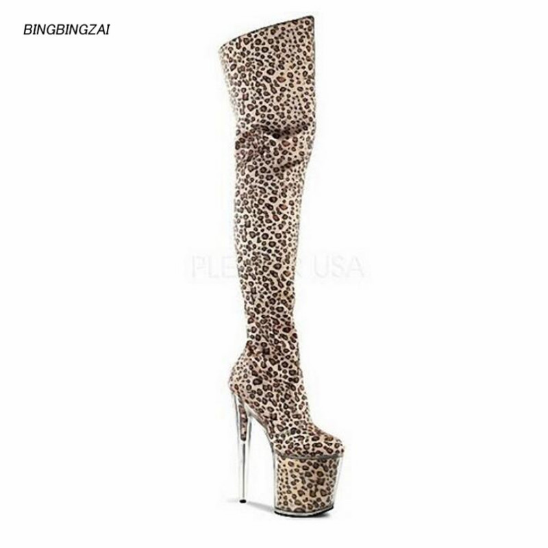 BBZAI New pattern High Quality sexy Crystal shoe heel Nightclub Women's Boots 20cm Round Toe Nightclub boots Thin Heel 35-45 46, Leopard print
BBZAI New pattern High Quality sexy Crystal shoe heel Nightclub Women's Boots 20cm Round Toe Nightclub boots Thin Heel 35-45 46, Leopard print