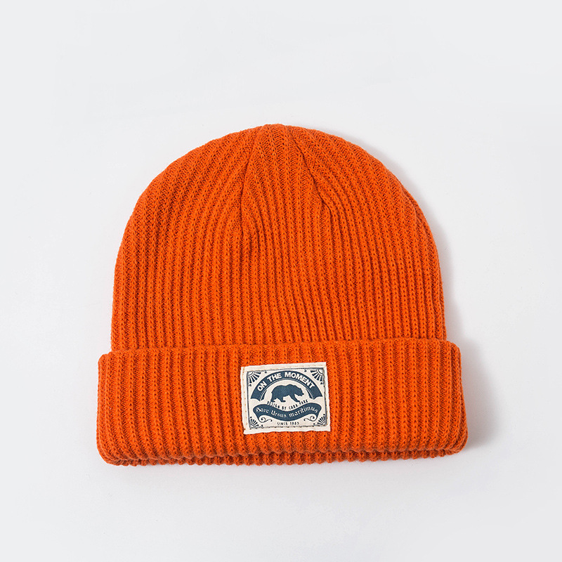 Polar bear Knitted Hat Autumn Winter Women Men Unisex Knitted Beanies Dad Cap Solid Warm Ski Beanies Caps for Boys Girls