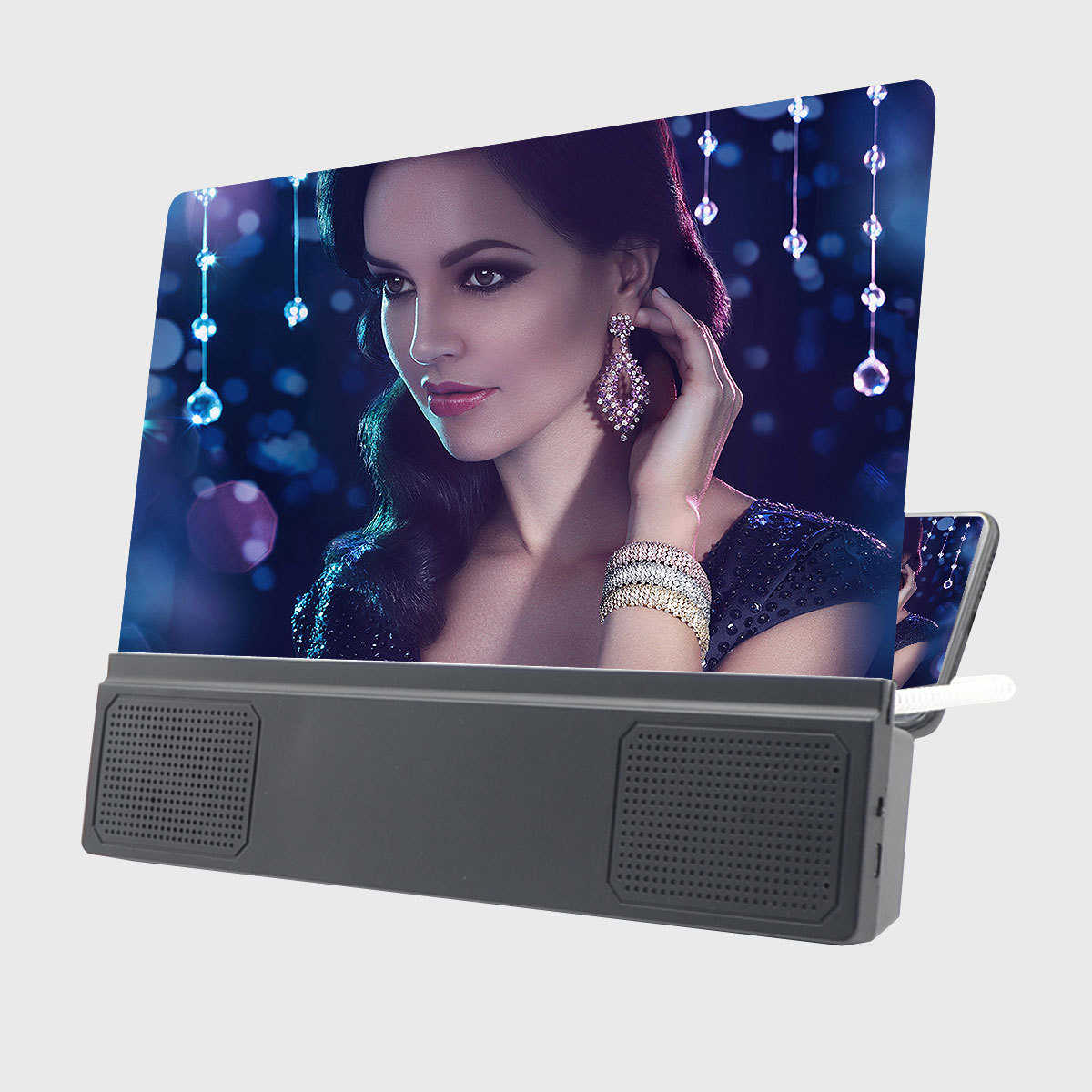 12 Inch 3D Mobile Phone Screen Magnifier Stereo Bluetooth Speaker HD Video Amplifier