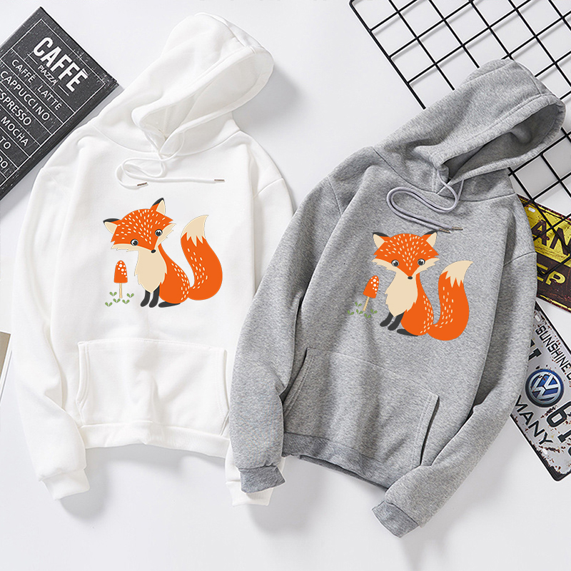 Japanese Women Harajuku Autumn Hooded Sweatshirts Womens Cute Print Plus Velvet Loose Long Hoodies Tops Streetwear Pullovers