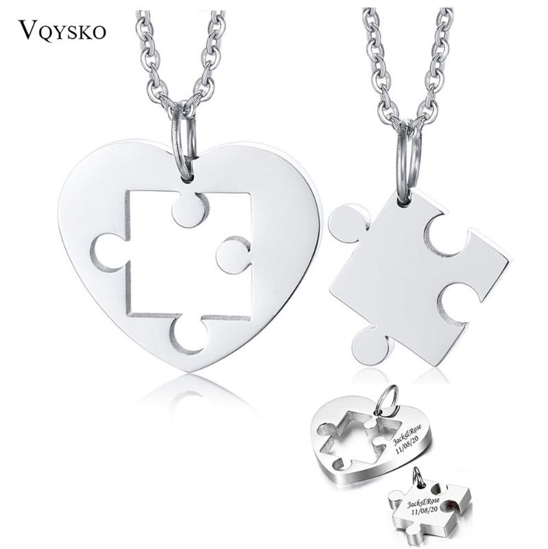 Fashion 2pcs/Set Heart Puzzle Pendant Necklace For Women Men Stainless Steel Lovers' Couple Jewelry Necklace Anniversary Gift
Fashion 2pcs/Set Heart Puzzle Pendant Necklace For Women Men Stainless Steel Lovers' Couple Jewelry Necklace Anniversary Gift