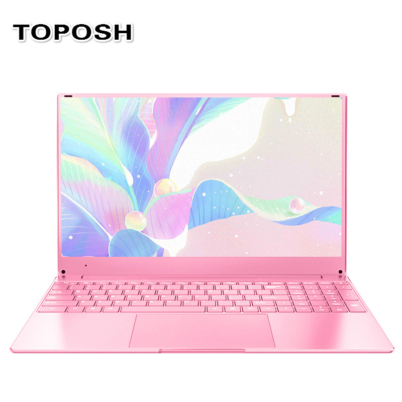 

J4105 15.6 Inch 8G Laptop Business PC Computer Fashion Pink Women Notebook Laser Engraving Your Language Student SSD Netbook, Black