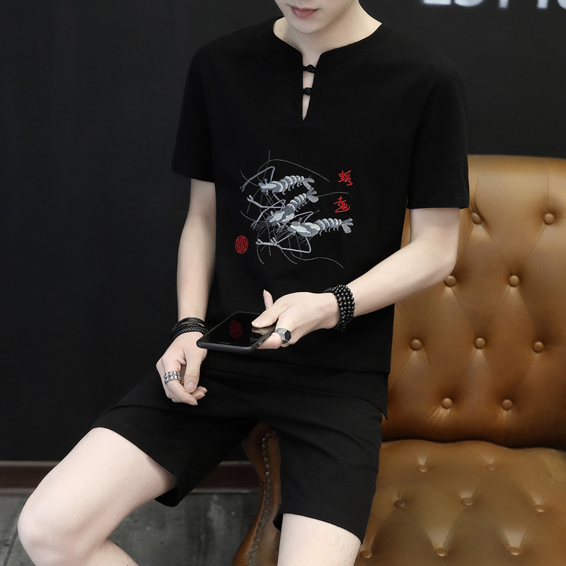 Chinese Style Streetwear Tracksuit Men Short Sleeve Blouse + Shorts Linen Two Piece Set Summer Men's Clothing Plus Size 5XL 4XL, Black tracksuit men
Chinese Style Streetwear Tracksuit Men Short Sleeve Blouse + Shorts Linen Two Piece Set Summer Men's Clothing Plus Size 5XL 4XL, Black tracksuit men