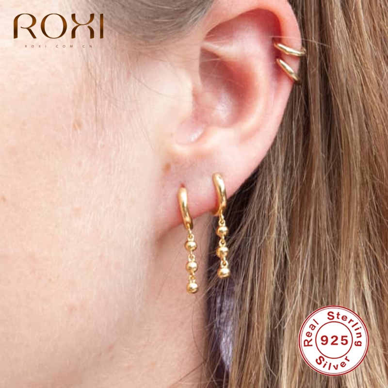 ROXI Vintage Drop Hanging Round Beads Hoop Earrings for Women Girls Engagement Wedding Earrings Silver 925 Jewelry Orecchini
ROXI Vintage Drop Hanging Round Beads Hoop Earrings for Women Girls Engagement Wedding Earrings Silver 925 Jewelry Orecchini