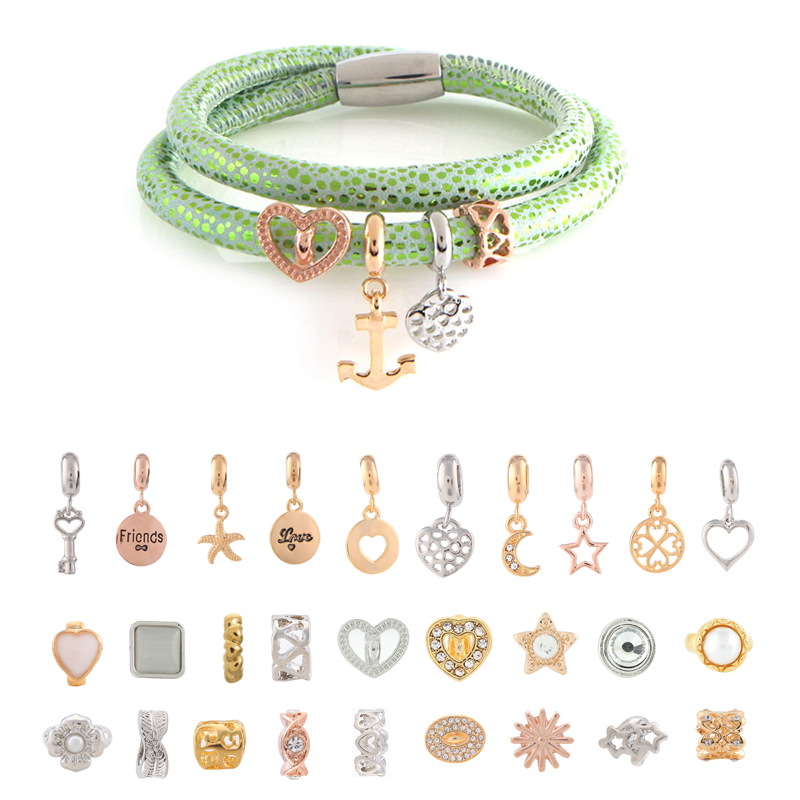 40cm Genuine Leather Double Layer Bracelet Set with 4pcs Random style DIY Charms Random send is not allowed to pick style
40cm Genuine Leather Double Layer Bracelet Set with 4pcs Random style DIY Charms Random send is not allowed to pick style