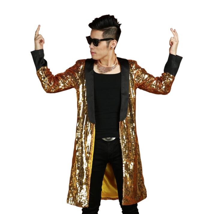 Personality slim sexy trench coat men overcoat singer dance stage street star style dress mens clothing sequins outerwear gold
Personality slim sexy trench coat men overcoat singer dance stage street star style dress mens clothing sequins outerwear gold