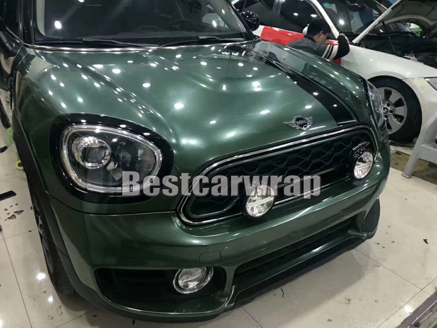 firm green gloss metallic Car Wrap Film with air bubble Free For Low tack glue 3M quality size 1.52x20m/Roll