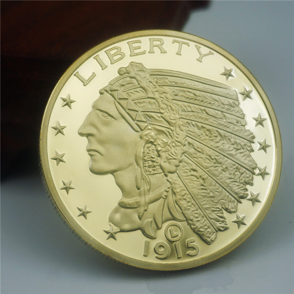 Hot 1915 American commemorative coin, Indian gold coin, miniature relief mirror 1 oz commemorative coin
Hot 1915 American commemorative coin, Indian gold coin, miniature relief mirror 1 oz commemorative coin