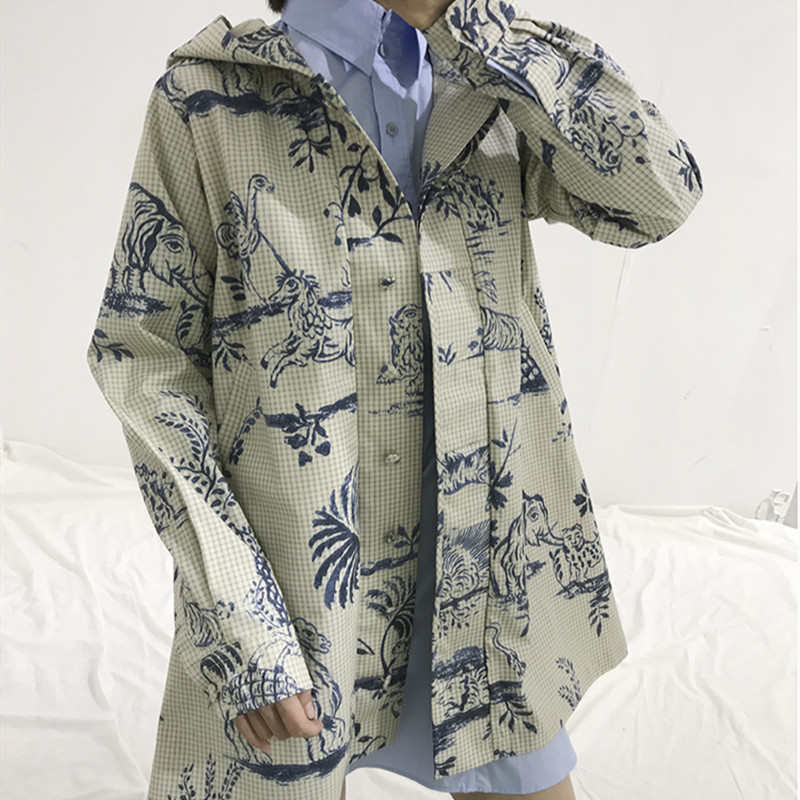 2020 Spring Women Print Trench Hooded Long Sleeve Single Breasted Irregular Hem Female Loose Casual Outwear, As pic
2020 Spring Women Print Trench Hooded Long Sleeve Single Breasted Irregular Hem Female Loose Casual Outwear, As pic