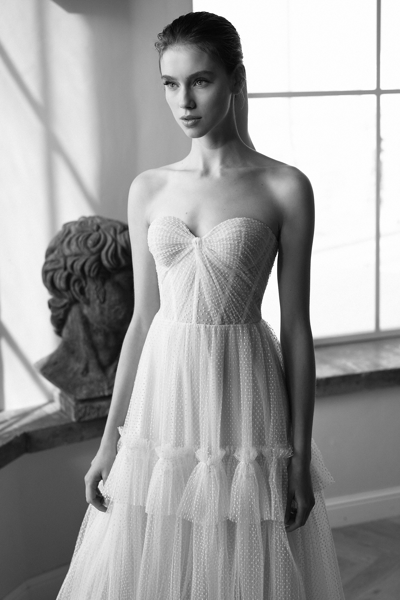 2021 Bohemian A Line Wedding Dresses Sexy Sweetheart Neck Dot Backless Bridal Gowns Plus Size Sweep Train Wedding Robe De Mariée