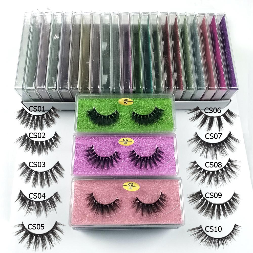 Großhandel mit 3D-Nerzwimpern im 10er-Stil, flauschige, zarte künstliche Wimpern, natürliches, langes Make-up, Wimpernverlängerung in großen Meng