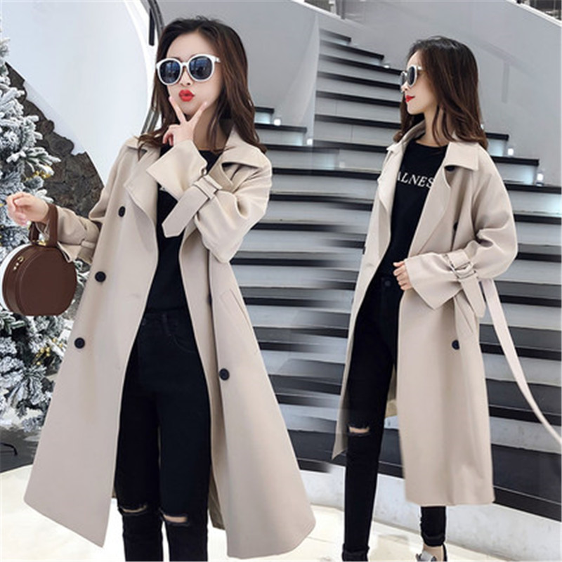 2020 NEW fashion Double breasted Long Trench Coats for Women Spring Autumn Coats Casual Long Sleeve Windbreaker Black b294
2020 NEW fashion Double breasted Long Trench Coats for Women Spring Autumn Coats Casual Long Sleeve Windbreaker Black b294