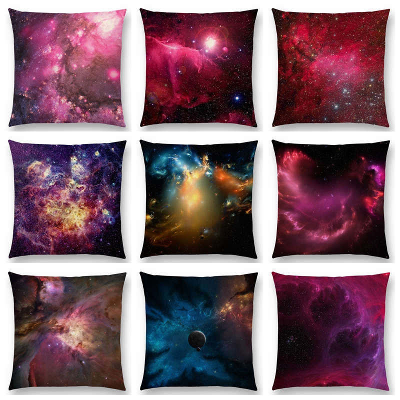 

Beautiful Night Starry Sky Gorgeous Nebula Dreamy Galaxy Universe Space Cushion Cover Car Home Decor Sofa Throw Pillow Case, A007612