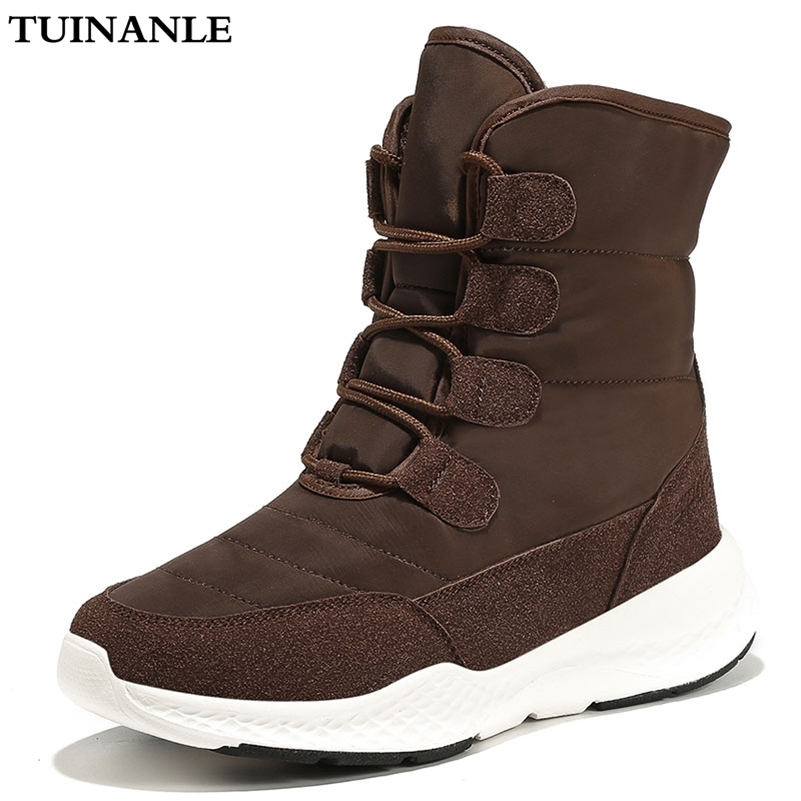 TUINANLE Women Boots Winter White Snow Boot Short Style Water-resistance Upper Non-slip Quality Plush Black Botas Mujer Invierno 200916