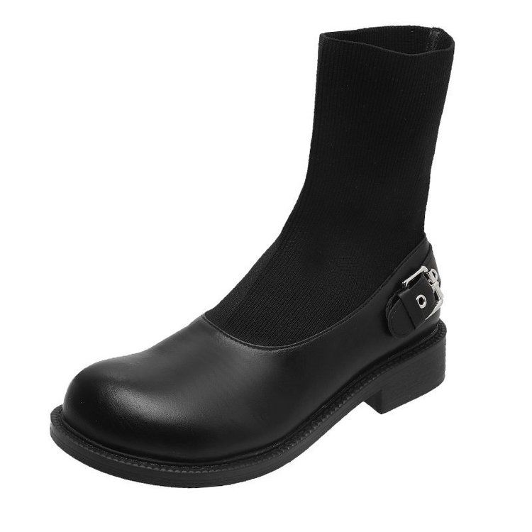 Ladies Socks Boots Women Leather Cloth Integrated Flat Boots Women's Spring and Autumn Set of Ankle Fashion, Black
Ladies Socks Boots Women Leather Cloth Integrated Flat Boots Women's Spring and Autumn Set of Ankle Fashion, Black