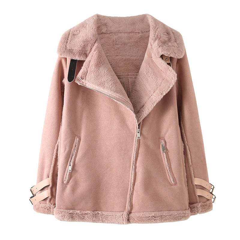 Oversize 5XL Chamois Suede Coat Women Winter Faux fur Together Short Jacket Student Top Thick Warm Motorcycle Outerwear, Pink
Oversize 5XL Chamois Suede Coat Women Winter Faux fur Together Short Jacket Student Top Thick Warm Motorcycle Outerwear, Pink