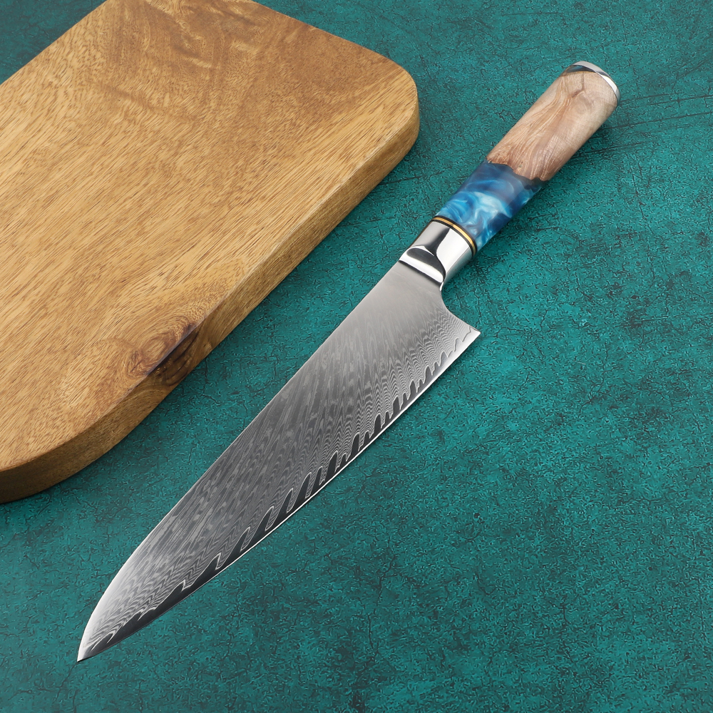 8 Inch Utility Kitchen Knife VG10 Damascus Steel Chef Knives Gift Box Cleaver Cutting Meat Chef Knife With Wooden Resin Handle
8 Inch Utility Kitchen Knife VG10 Damascus Steel Chef Knives Gift Box Cleaver Cutting Meat Chef Knife With Wooden Resin Handle