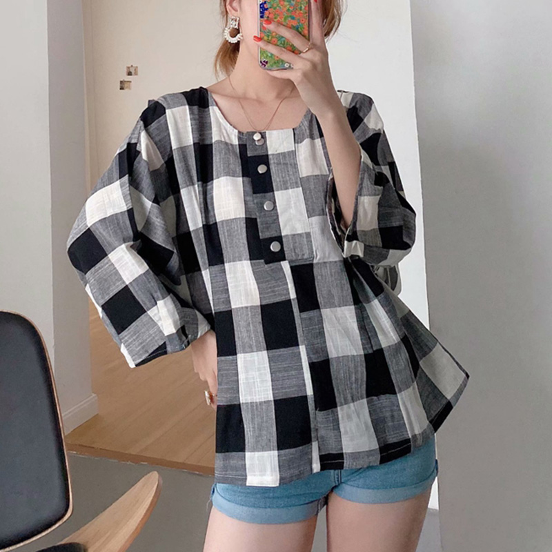 Brand New 2020 Fashion Women Blouses Long Sleeve Square Collar Plaid Shirts Women Plus Size Casual Shirt Style Blusas, Black
Brand New 2020 Fashion Women Blouses Long Sleeve Square Collar Plaid Shirts Women Plus Size Casual Shirt Style Blusas, Black