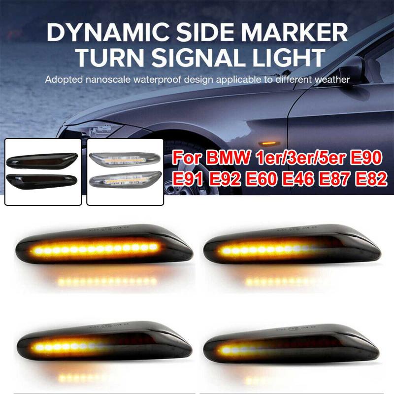 2Pcs Smoke LED Side Marker Light Dynamic Flowing Water Indicator Turn Signal Lights for E60 E61 E90 E91 E81 E82 E88 E46 X3, As pic
2Pcs Smoke LED Side Marker Light Dynamic Flowing Water Indicator Turn Signal Lights for E60 E61 E90 E91 E81 E82 E88 E46 X3, As pic